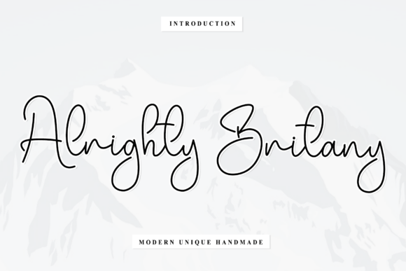 Alrighty Britany: A Script Font for Branding