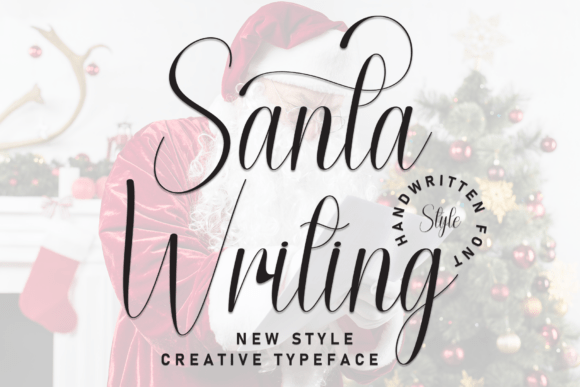 Santa Writing: A Whimsical Script Font for Editorial Charm